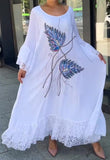 Beautiful Feather Pattern Lace Dress