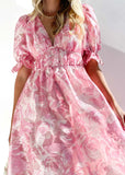 Amalli Midi Dress - Pink Flowers