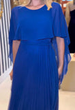 Elegant Blue Dress with Cape