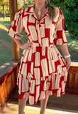 Red Gorgeous Printed Swing Dress