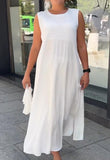 White Comfortable Simple Dress