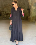 Black elegant embroidered dress