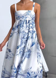 Summer casual blue floral dress