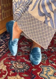 Elegant blue velvet loafer