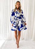 Freeda Dress - Blue Leaf