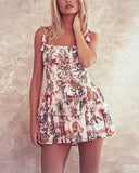 Romantic French Floral Print Camisole Mini Dress