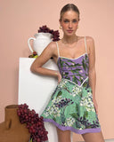 Classic flower oil painting theme dress