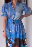 Blue View Pattern Dress