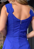 Elegant Blue Sleeveless Dress