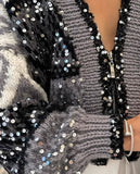 Shiny Sequined Warm Knitted Jacket