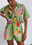 Fruit print suit summer outfit