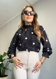 Lace polka dot top