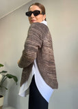 Knitted sweater warm winter dark khaki