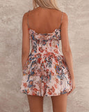 Romantic French Floral Print Camisole Mini Dress