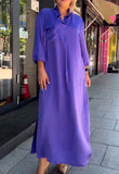Purple Elegant Silk Summer Dress