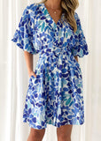 Tyrros Dress - Blue Leaf