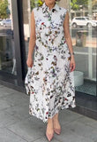 Classic Elegant Floral Sleeveless Dress