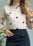 Lace polka dot top