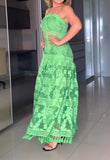 Elegant Chic Lace Green Dress