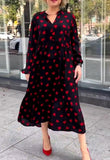 Red Hearts Print Dress