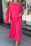 Pink Elegant Dress With Cape