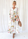Varina Midi Dress - White Bouquet