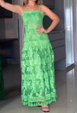 Elegant Chic Lace Green Dress