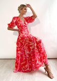 Milena Midi Dress - Strawberry Swirl