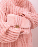 Warm Sweater in Pink Blue White Moss