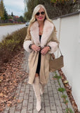 Casual Elegant Street Khaki Coat