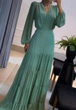 Elegant Dress Solid Green