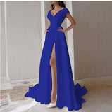 Solid color elegant long dress