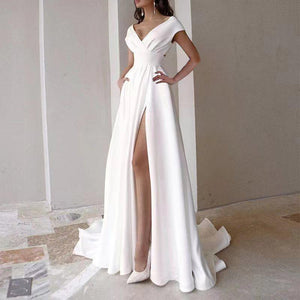 Solid color elegant long dress
