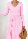 Alise Knit Midi Dress - Pink