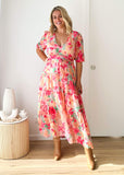 Catana Maxi Dress - Raspberry Floral