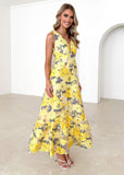 Lusion Maxi Dress - Yellow Jacquard