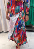 Tie Dye V-neck Long-sleeved Dress