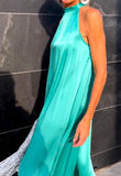 Silk Elegant Dress Tiffany Blue