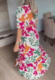 Flowers & Leaves Pattern Dress