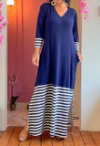 Casual Striped V neck Dress