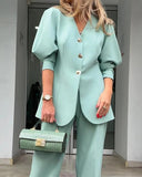 Elegant casual suit set in mint