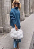 Casual Elegant Street Blue Sweater