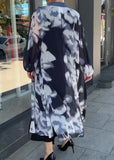 Elegant Printed Chiffon Outerwear