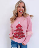 Pink Fuzzy Christmas Sweater