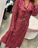 Pink sequined elegant dress