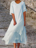 Cotton And Linen Double-Layer Dress