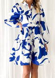 Freeda Dress - Blue Leaf