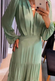 Elegant Dress Solid Green