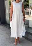 White Comfortable Simple Dress