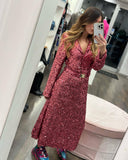 Pink sequined elegant dress